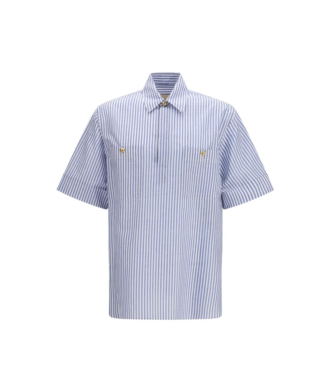 VALENTINO Голубая хлопковая классическая рубашка, фото 4