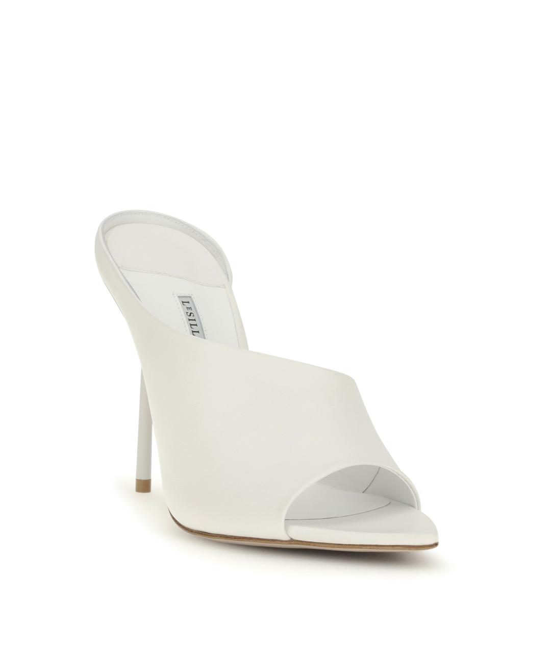 LE SILLA Белые кожаные мюли, фото 2