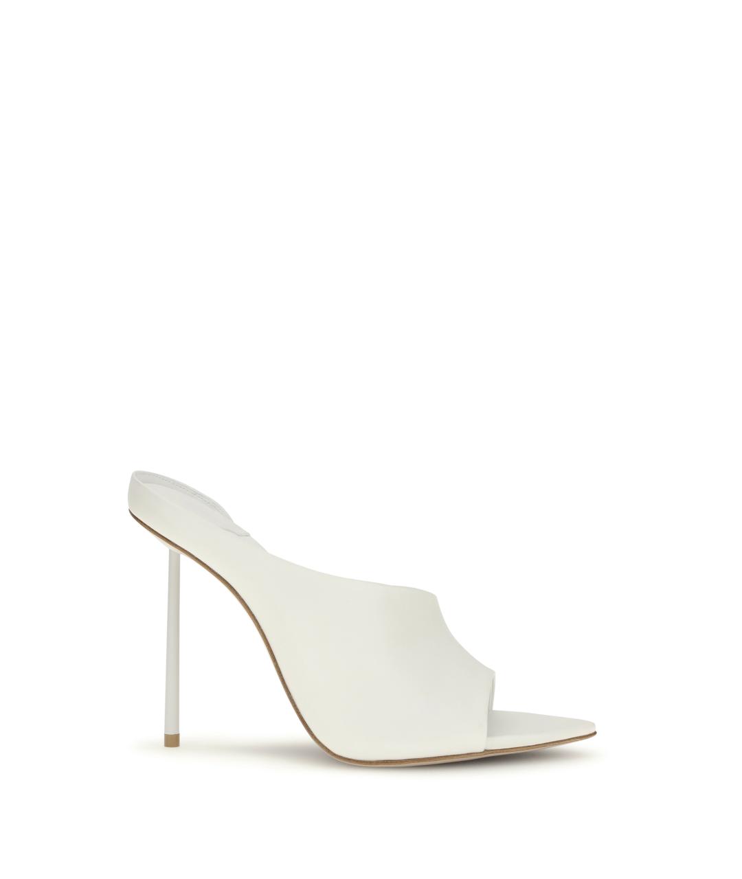 LE SILLA Белые кожаные мюли, фото 1