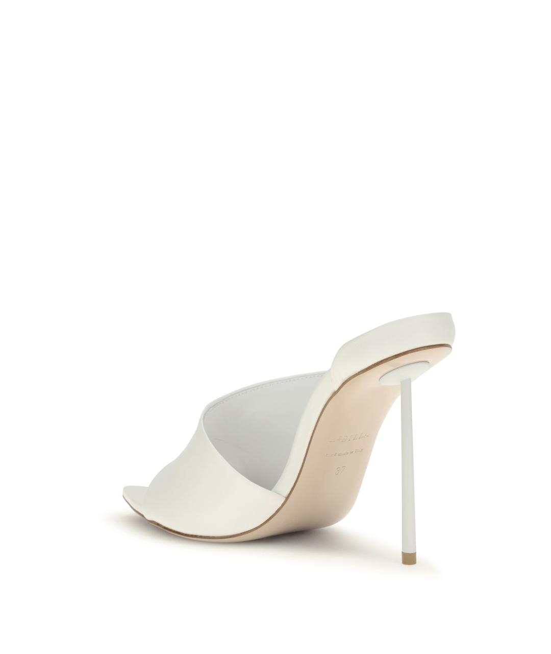 LE SILLA Белые кожаные мюли, фото 3