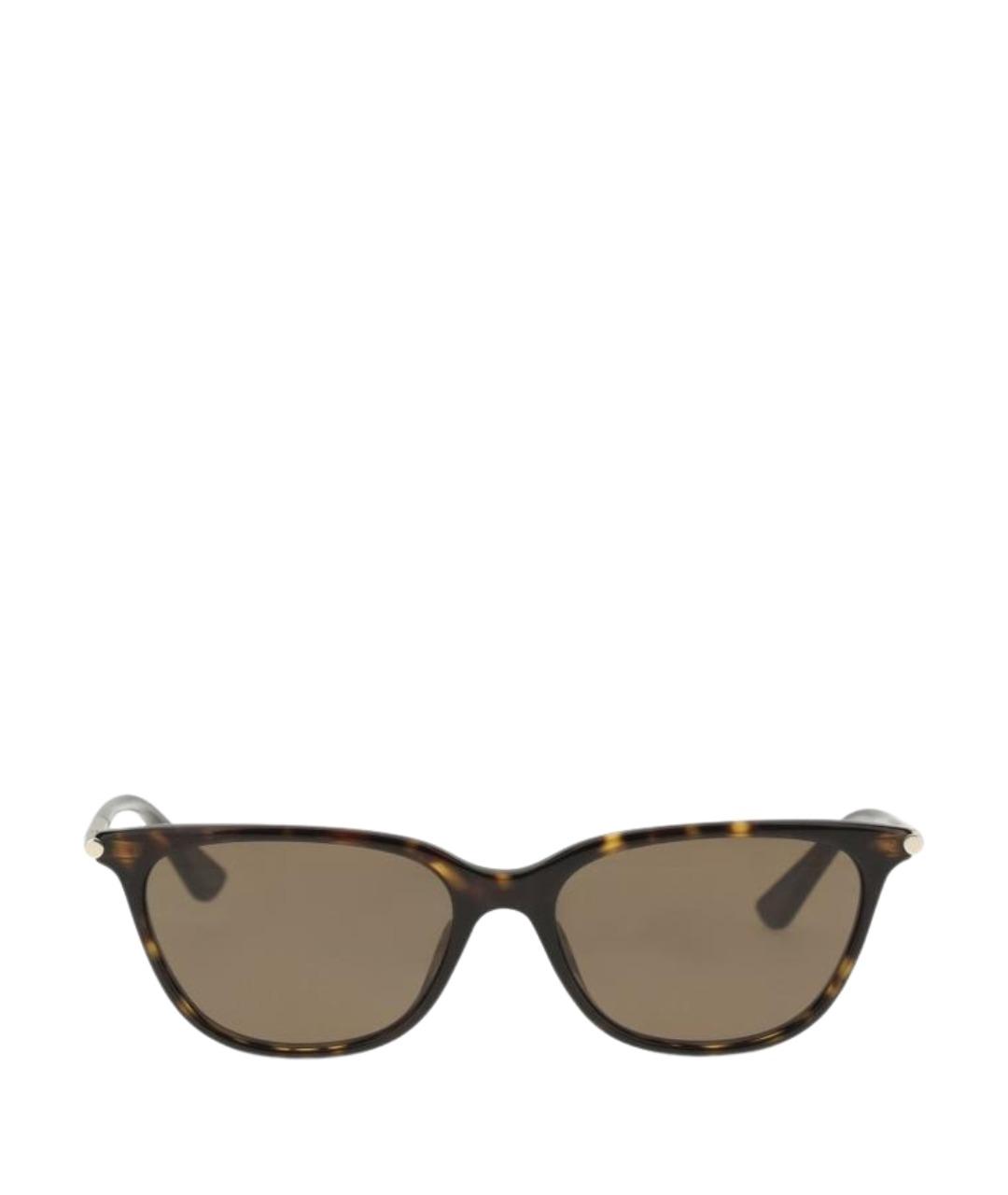 ALEXANDER MCQUEEN Коричневые пластиковые солнцезащитные очки, фото 1