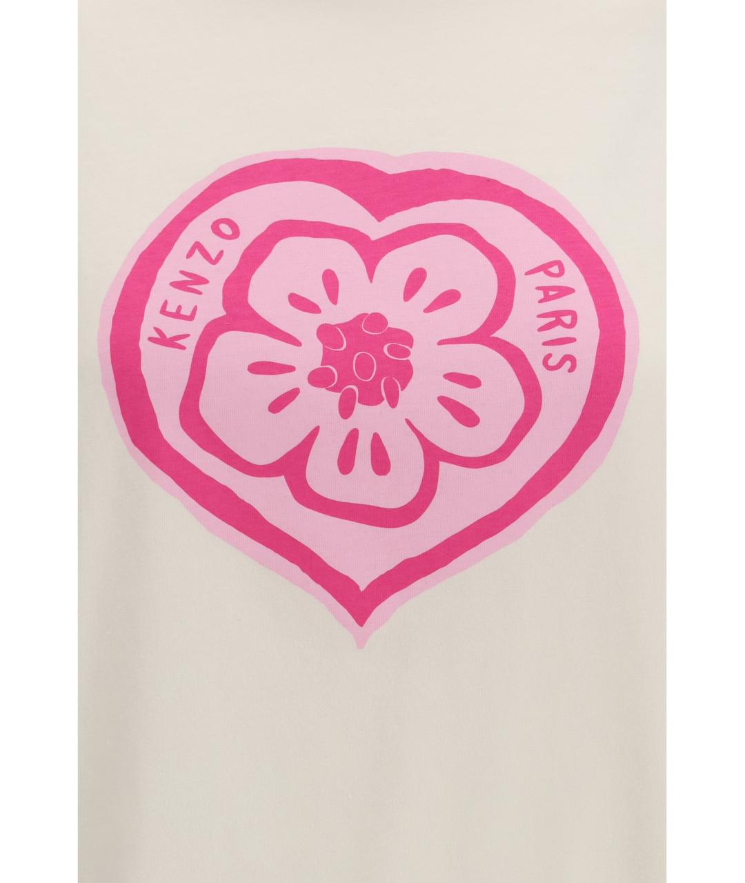 KENZO Белая хлопковая футболка, фото 3