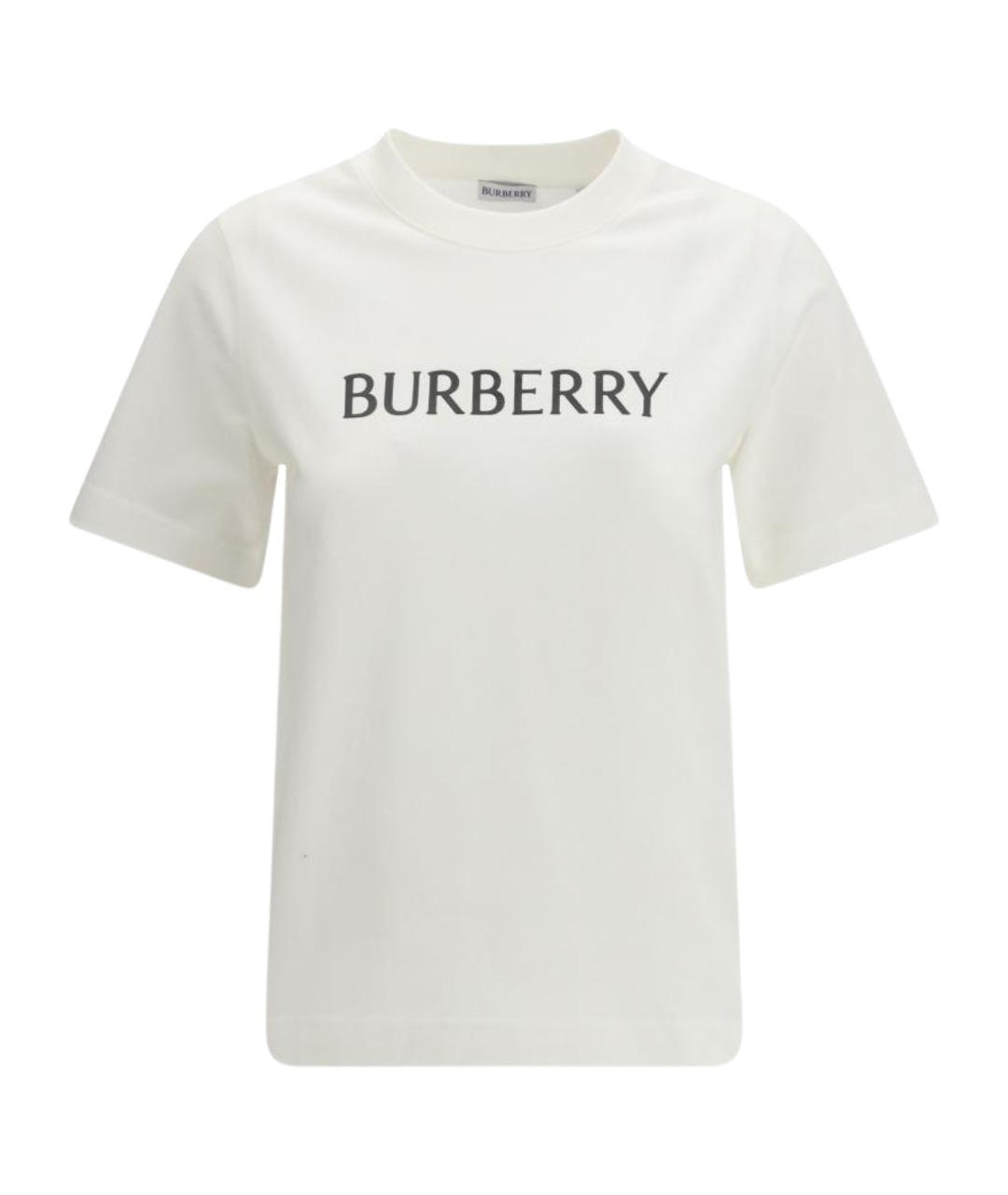 BURBERRY Белая хлопковая футболка, фото 1