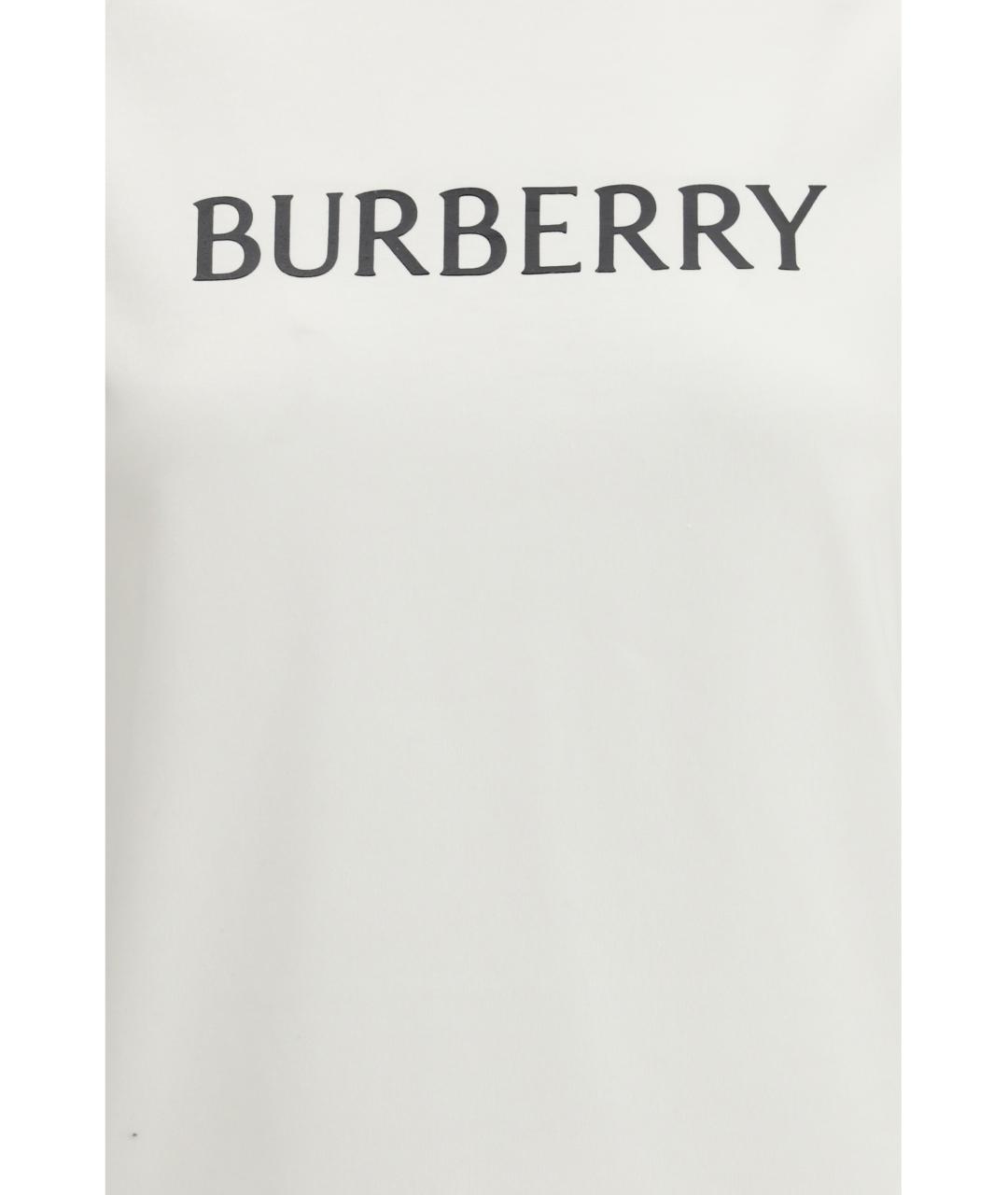 BURBERRY Белая хлопковая футболка, фото 3