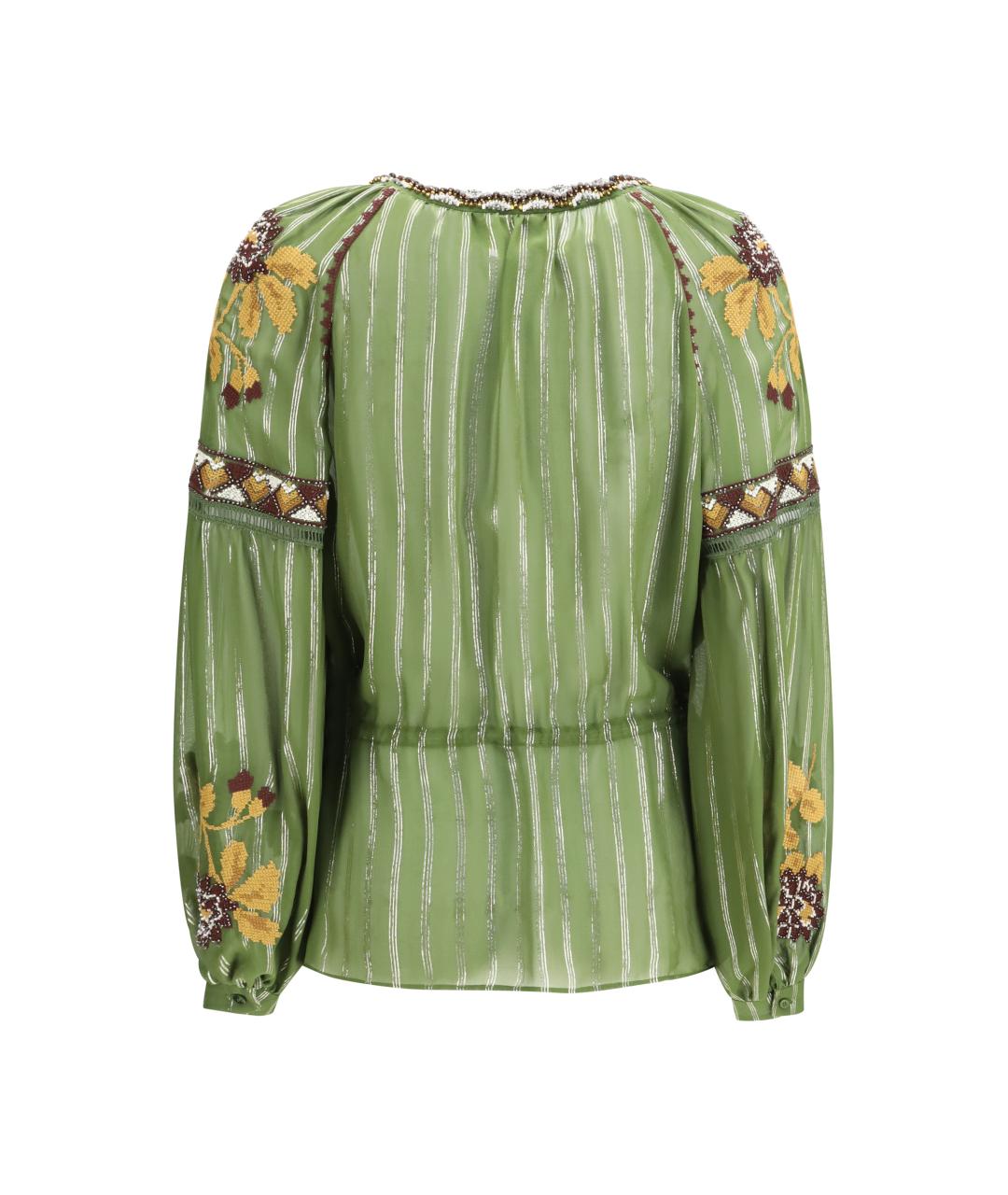 VALENTINO Зеленая шелковая блузы, фото 2