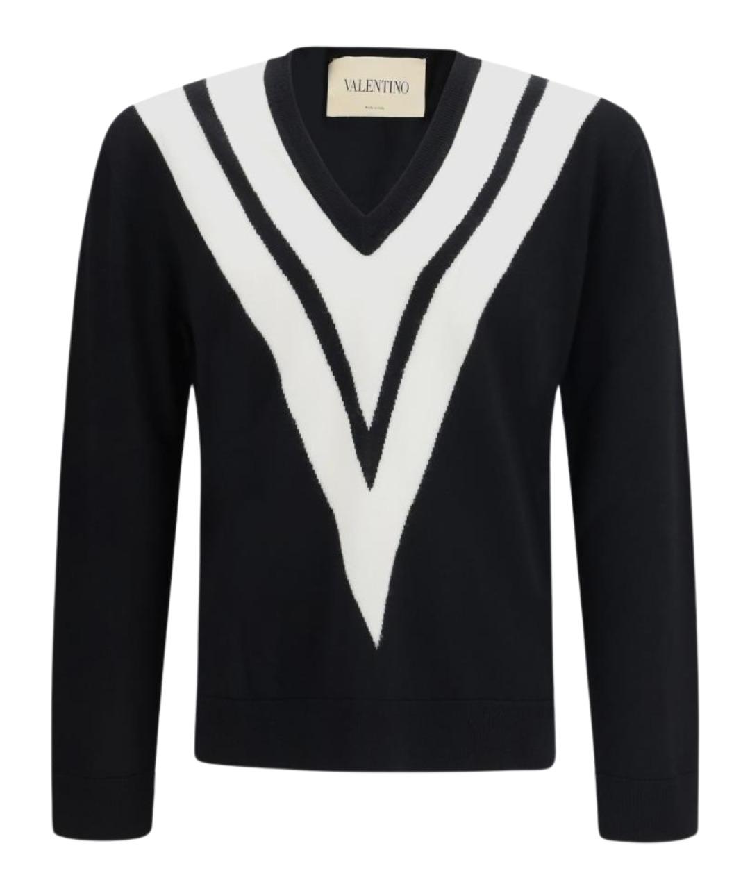 VALENTINO Черный шерстяной джемпер / свитер, фото 1