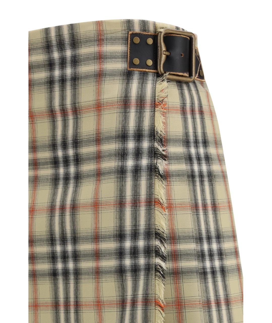 BURBERRY Мульти шерстяная юбка мини, фото 3