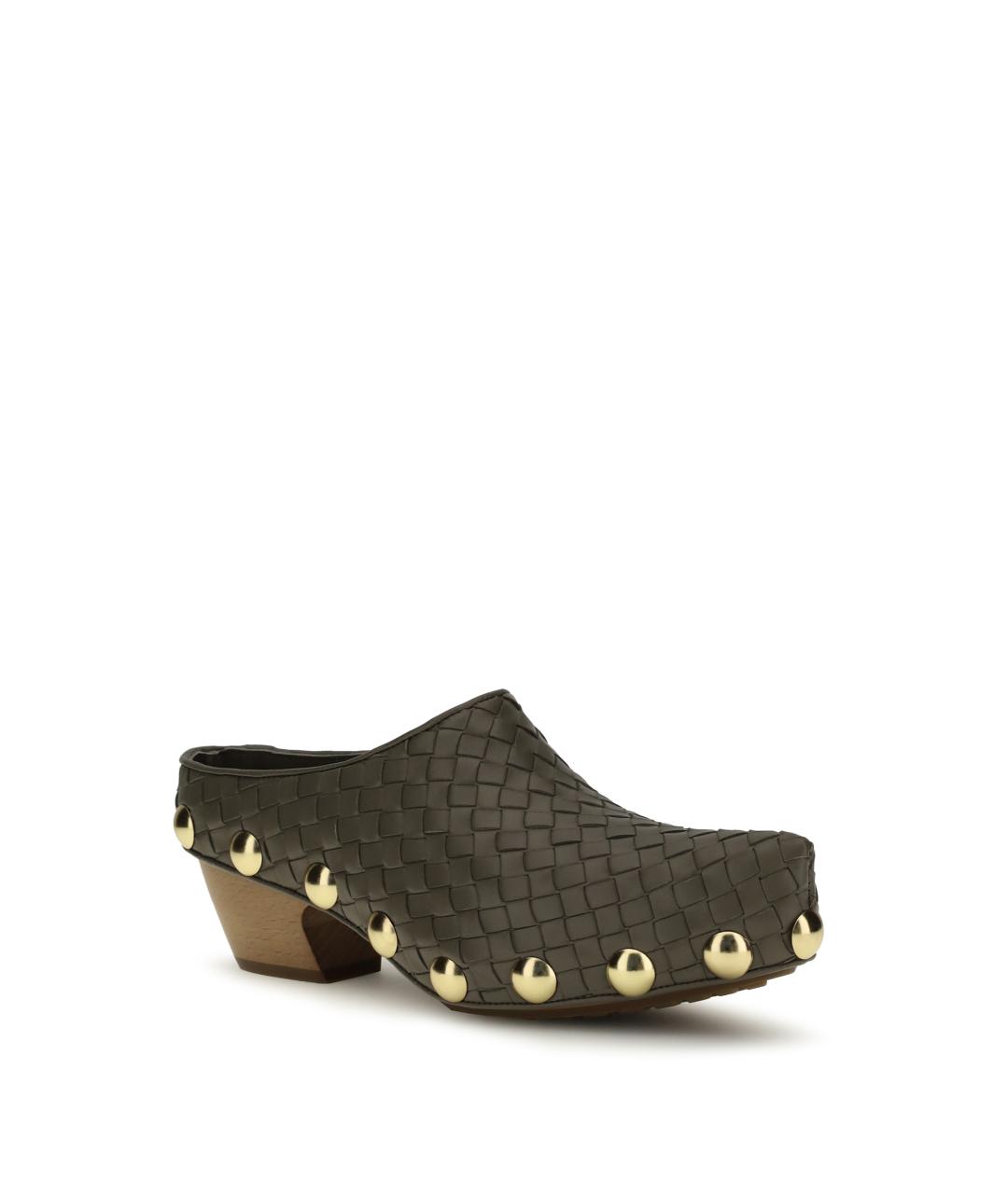 BOTTEGA VENETA Коричневые кожаные сабо, фото 2