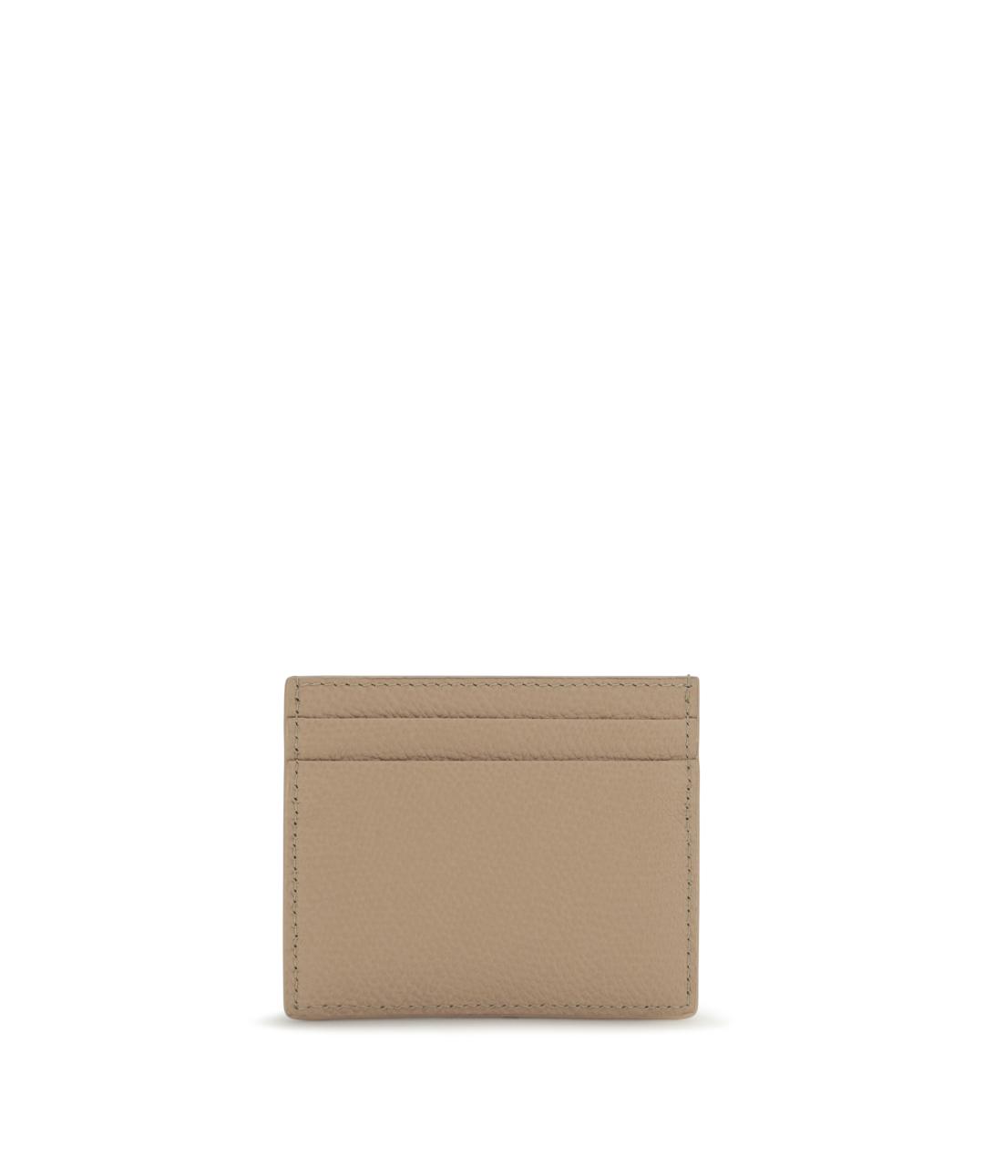 VALENTINO Бежевый кожаный кардхолдер, фото 2