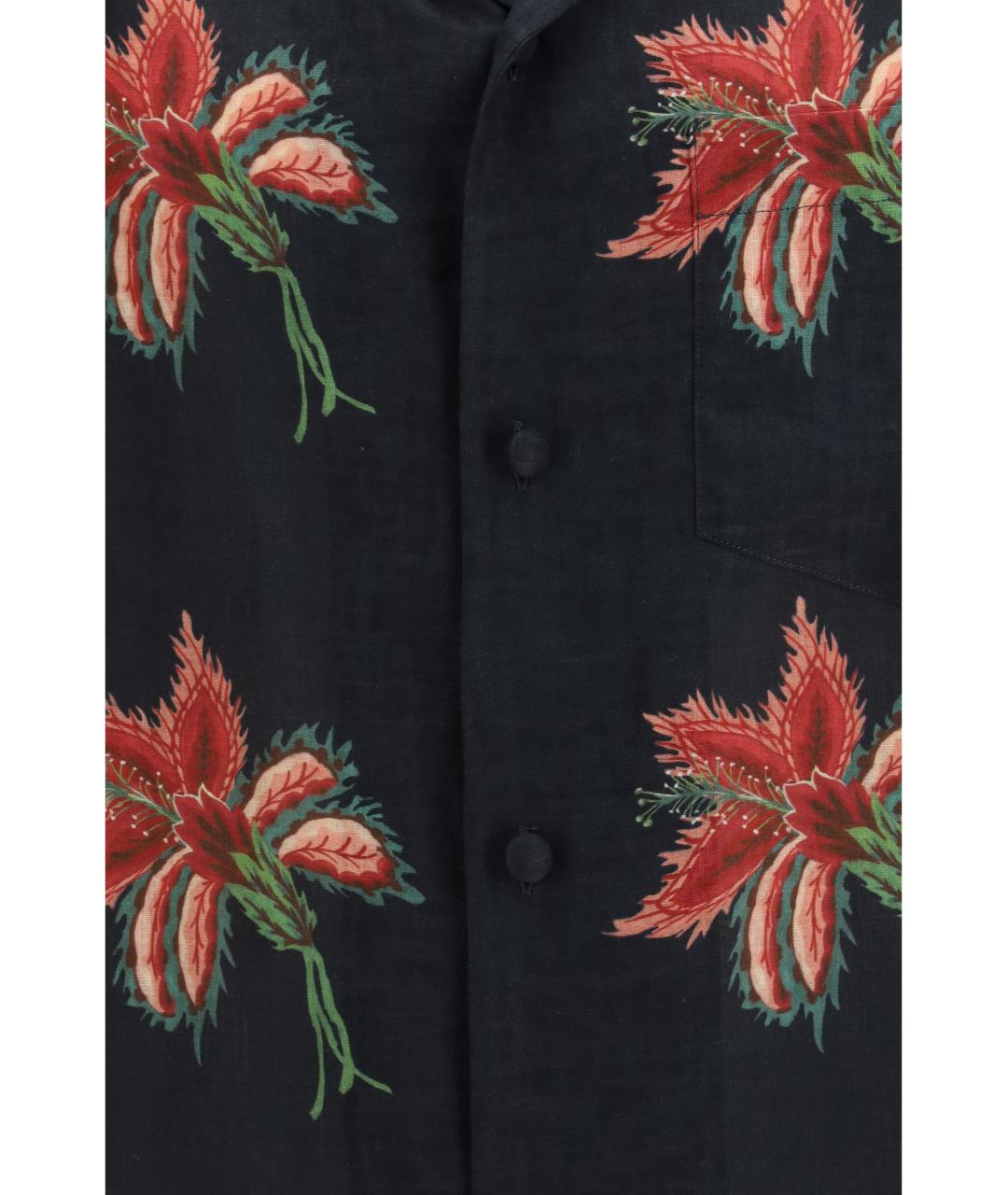 VALENTINO Черная льняная кэжуал рубашка, фото 3