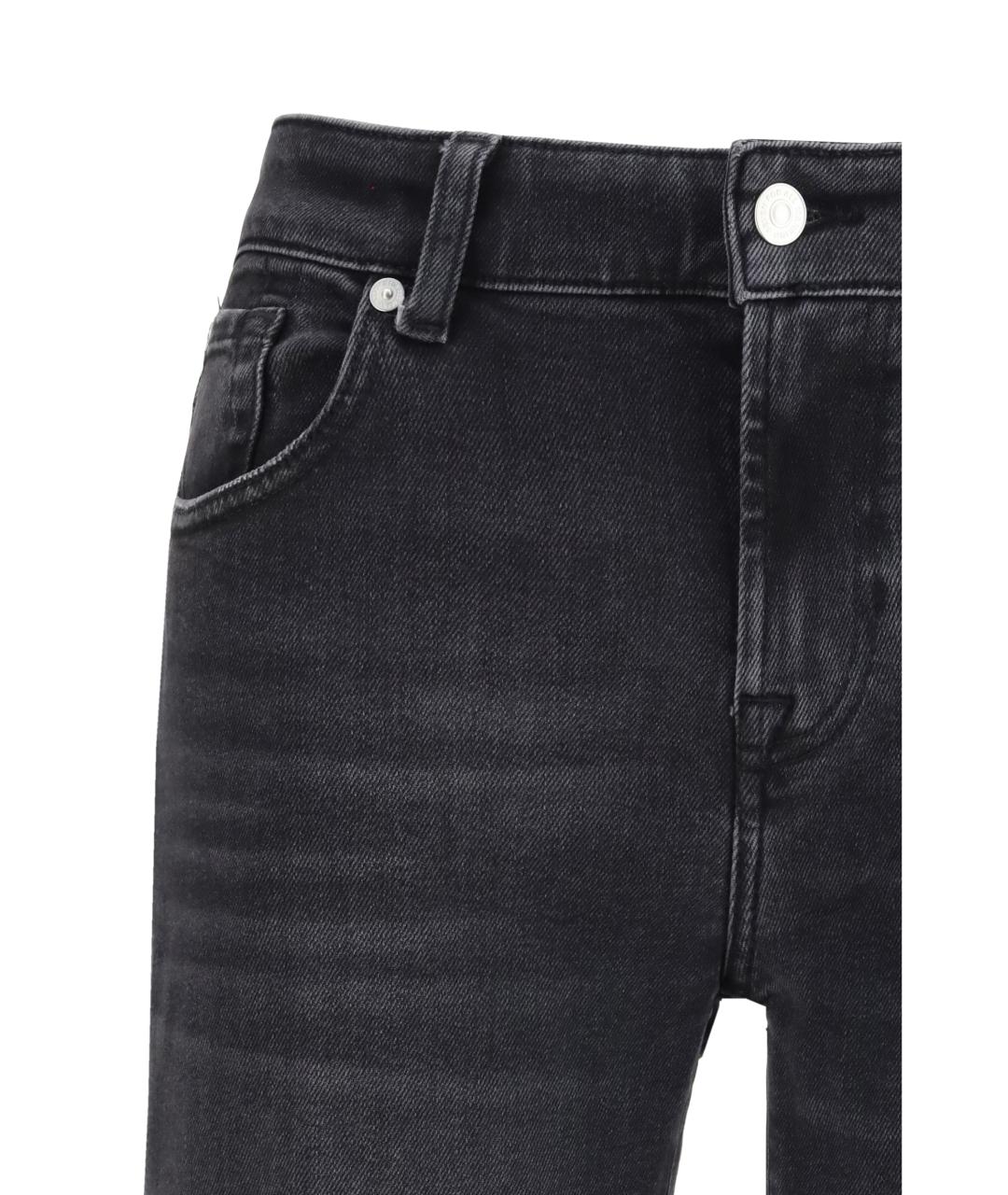 7 FOR ALL MANKIND Черные хлопко-лиоцелловые прямые джинсы, фото 3
