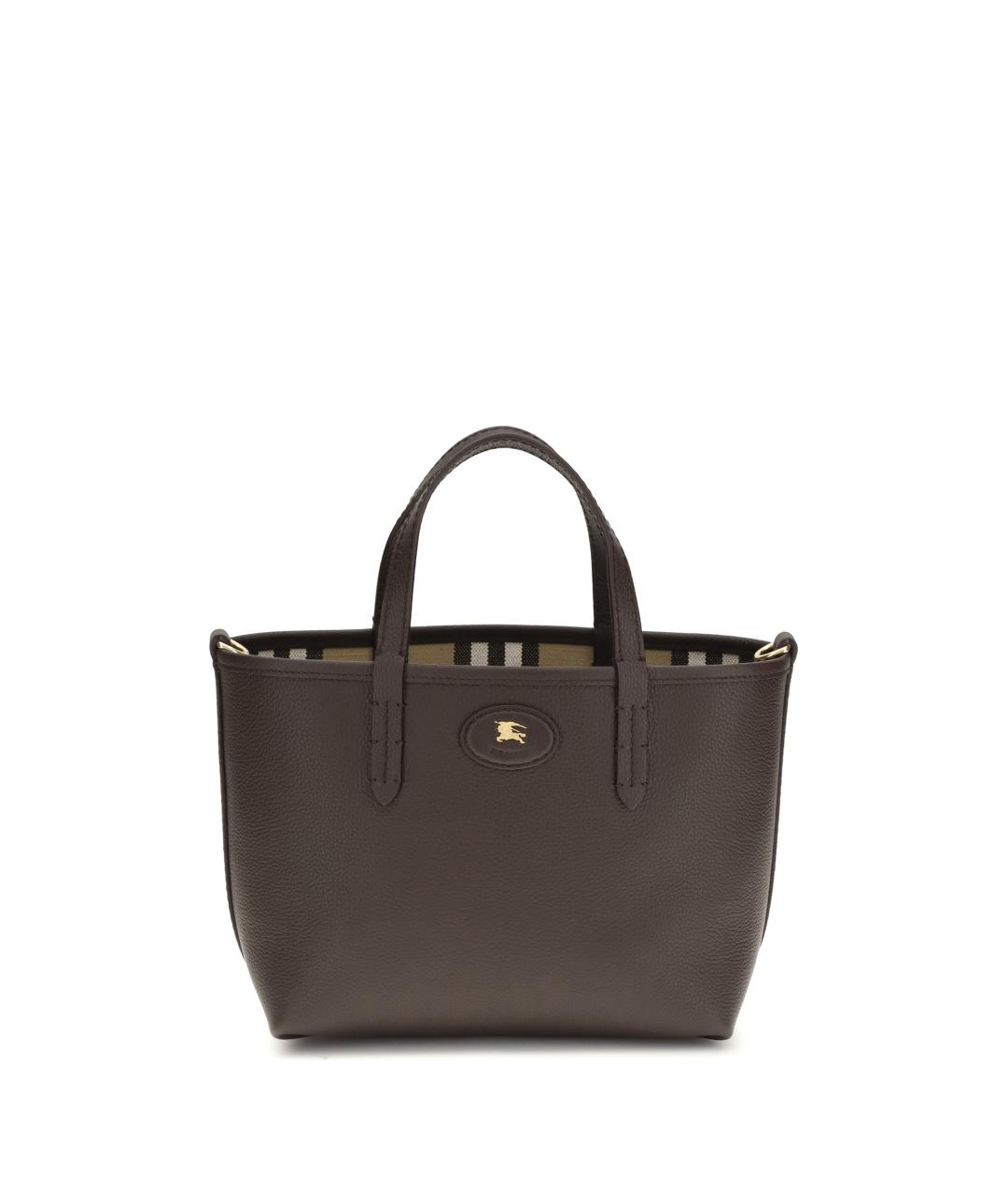 BURBERRY Коричневая кожаная сумка тоут, фото 1