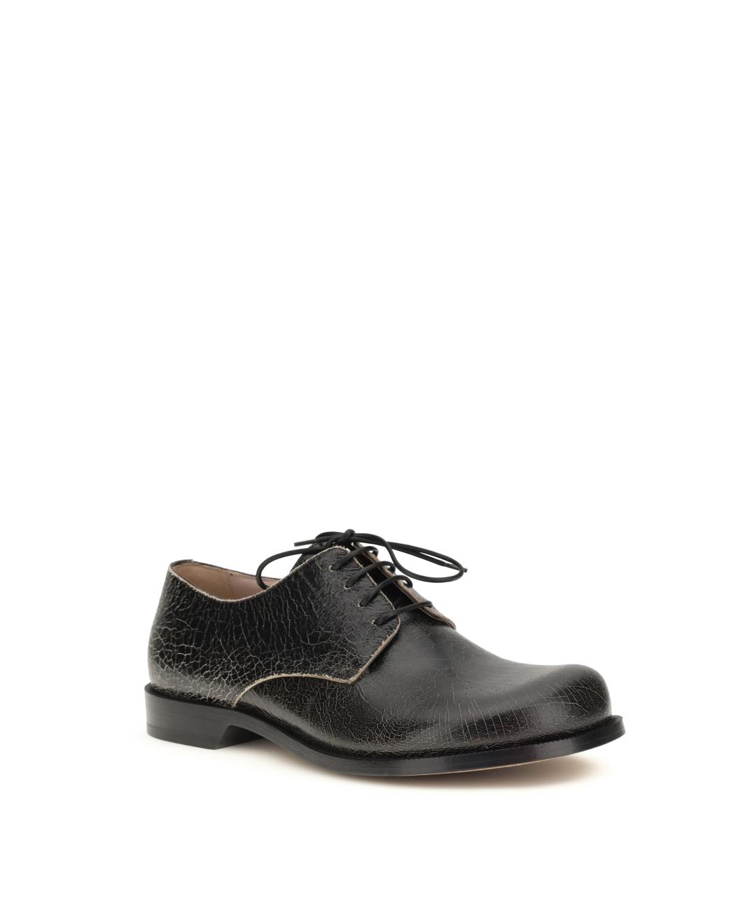 LOEWE Черные кожаные низкие ботинки, фото 2