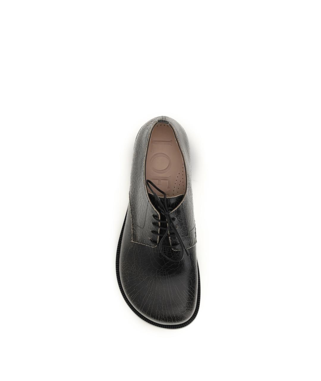 LOEWE Черные кожаные низкие ботинки, фото 4