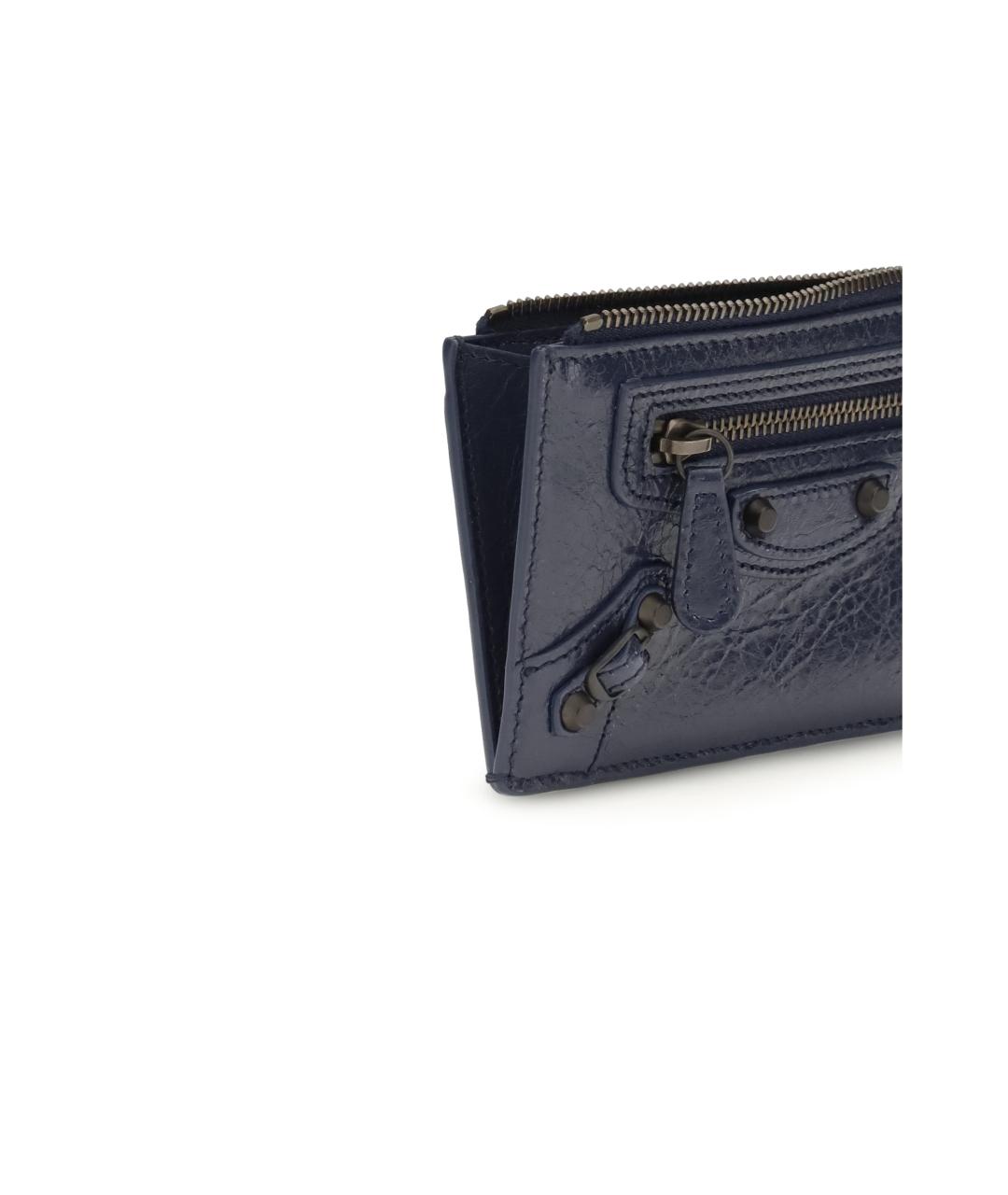 BALENCIAGA Темно-синий кожаный кардхолдер, фото 3