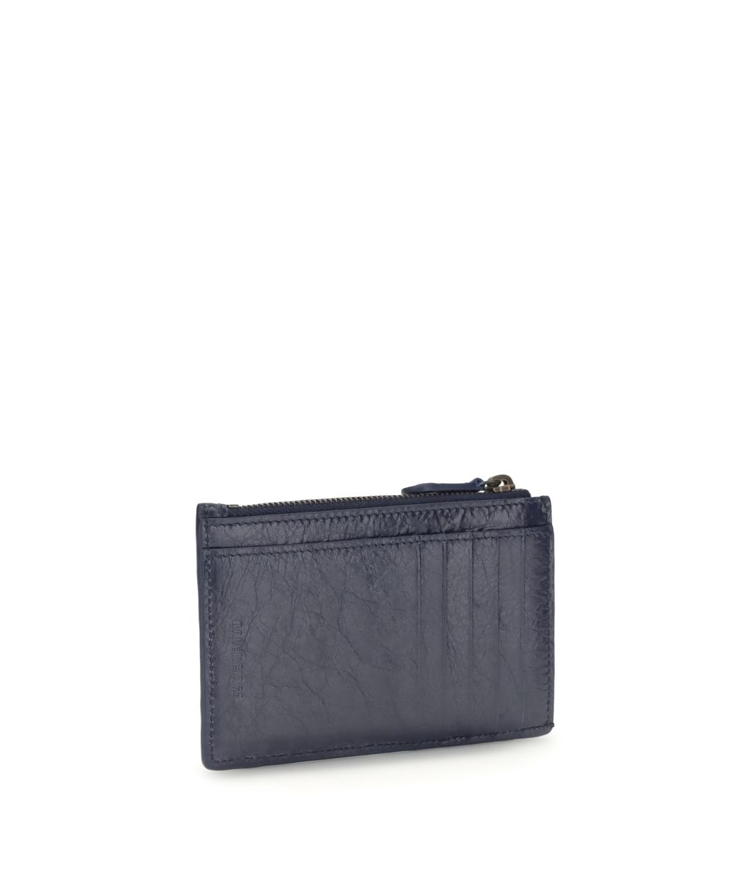 BALENCIAGA Темно-синий кожаный кардхолдер, фото 2