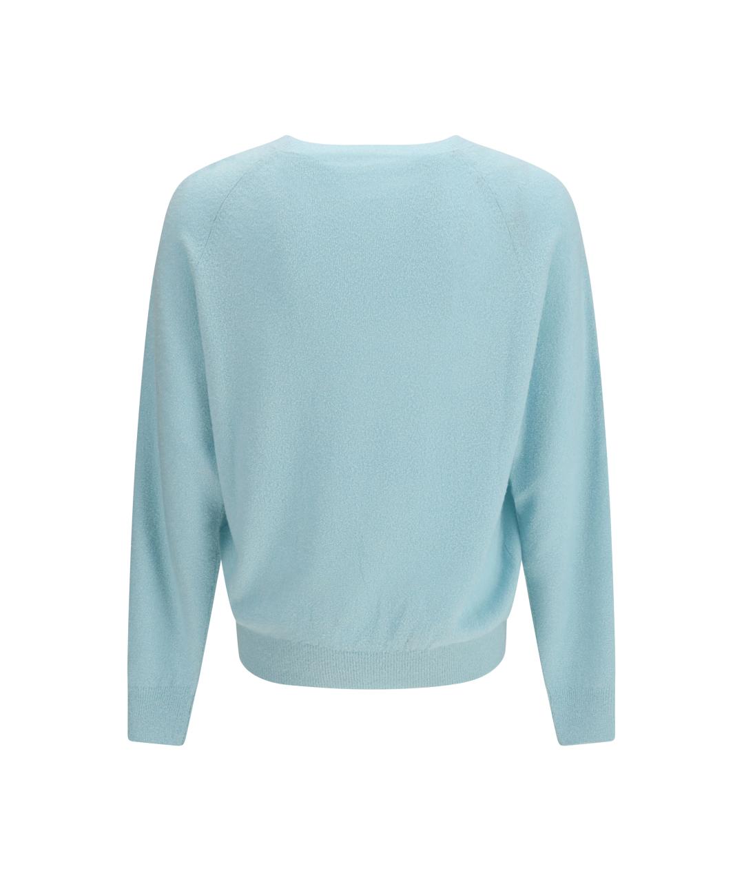 UMIT BENAN Голубой шелковый джемпер / свитер, фото 2