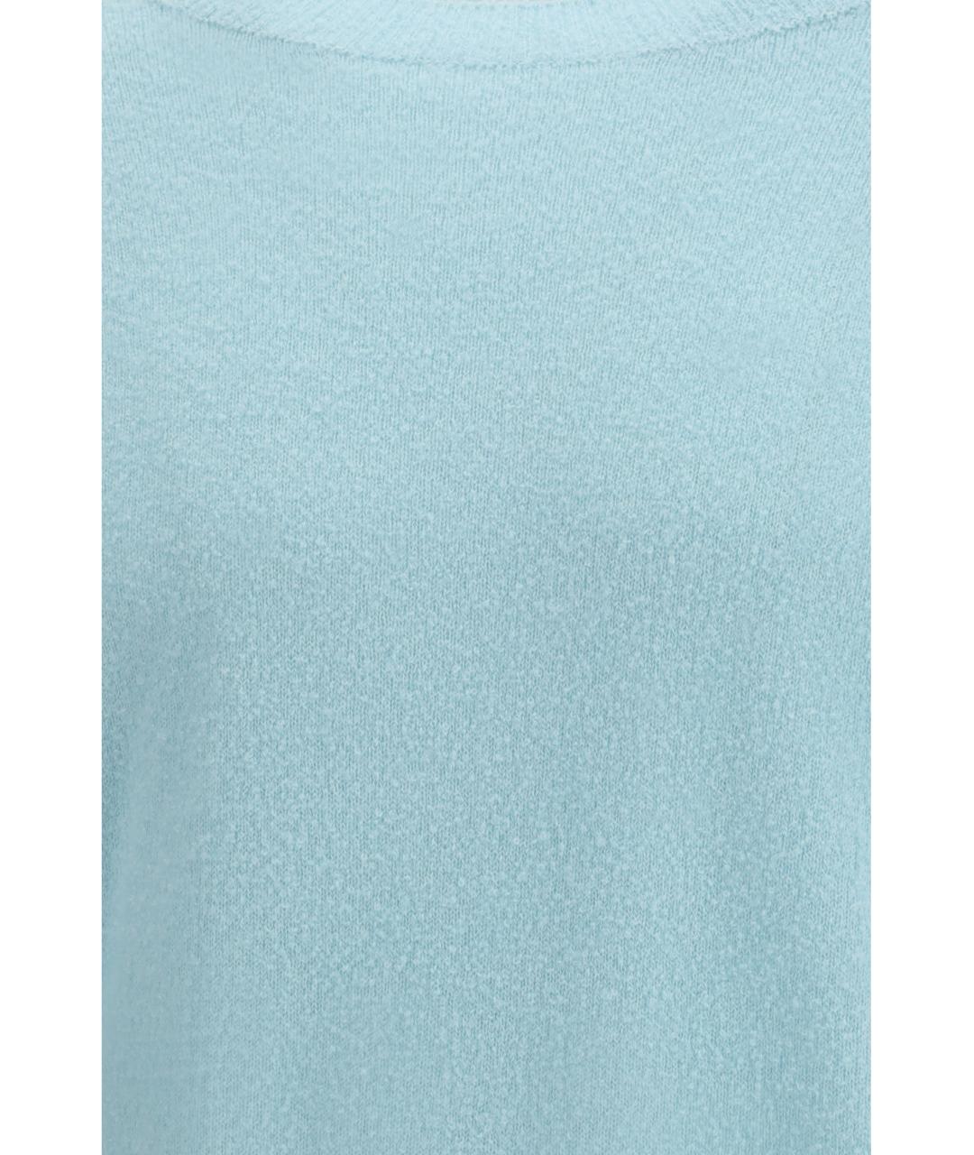 UMIT BENAN Голубой шелковый джемпер / свитер, фото 3