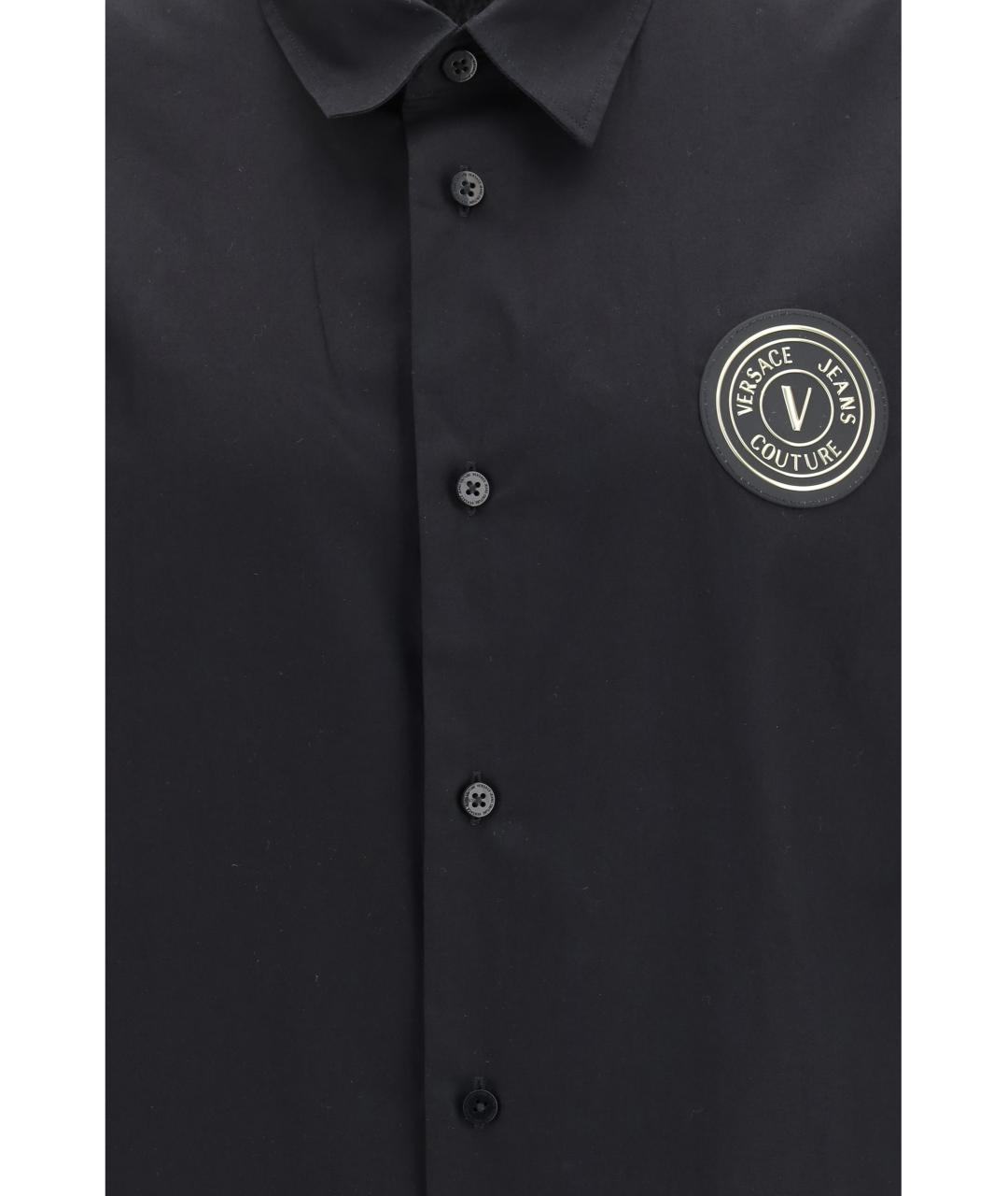 VERSACE JEANS COUTURE Черная хлопковая кэжуал рубашка, фото 3