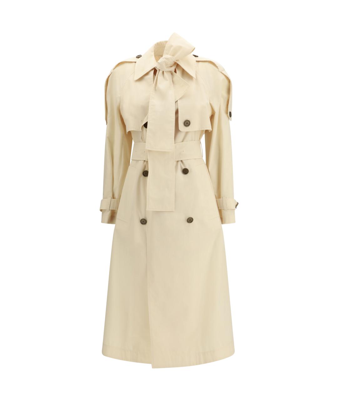 BURBERRY Бежевый полиэстеровый тренч/плащ, фото 1