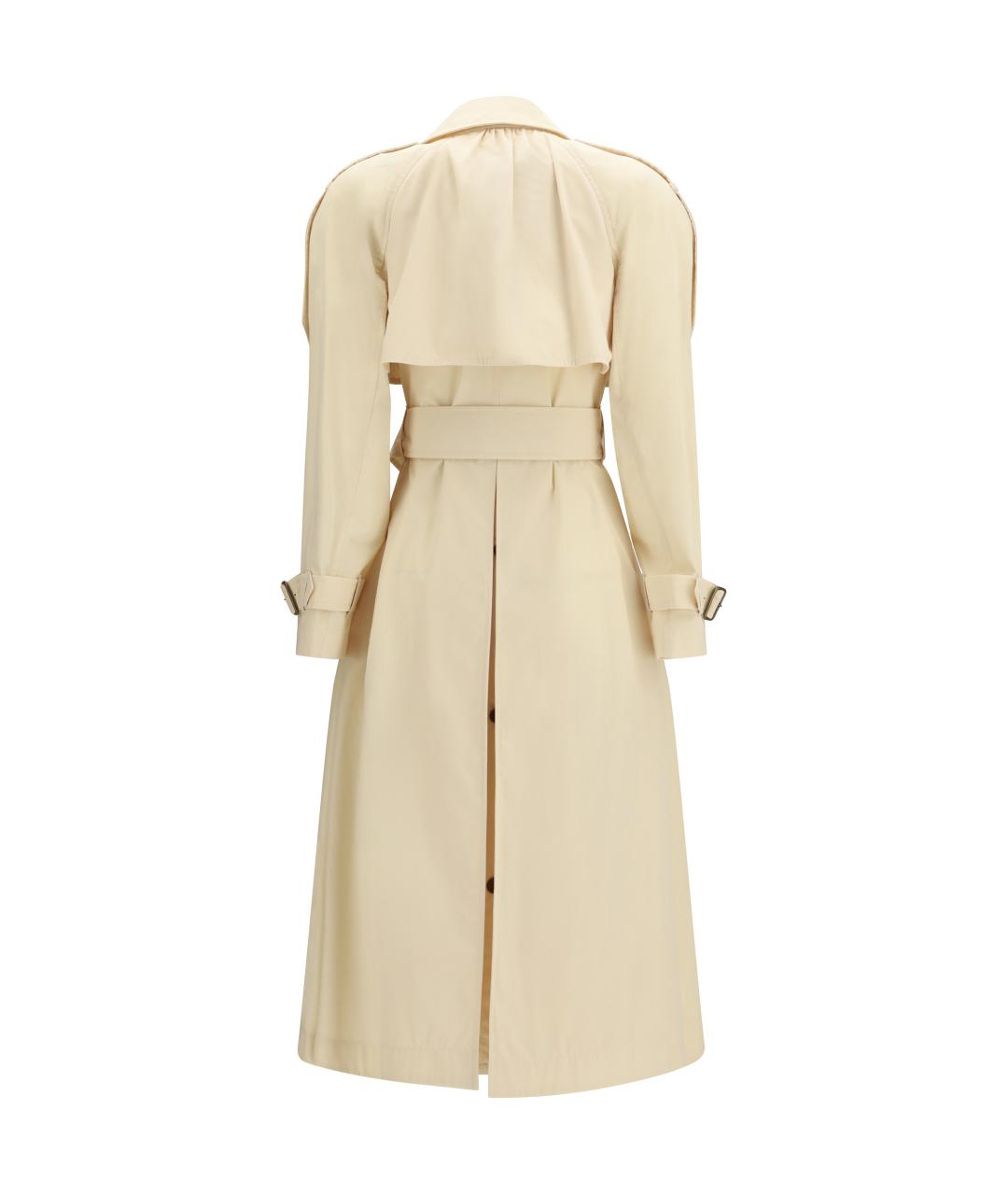 BURBERRY Бежевый полиэстеровый тренч/плащ, фото 2