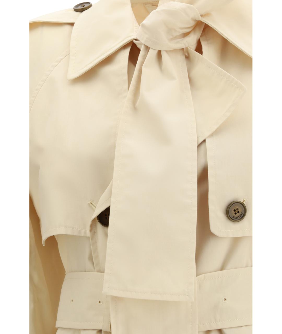 BURBERRY Бежевый полиэстеровый тренч/плащ, фото 3