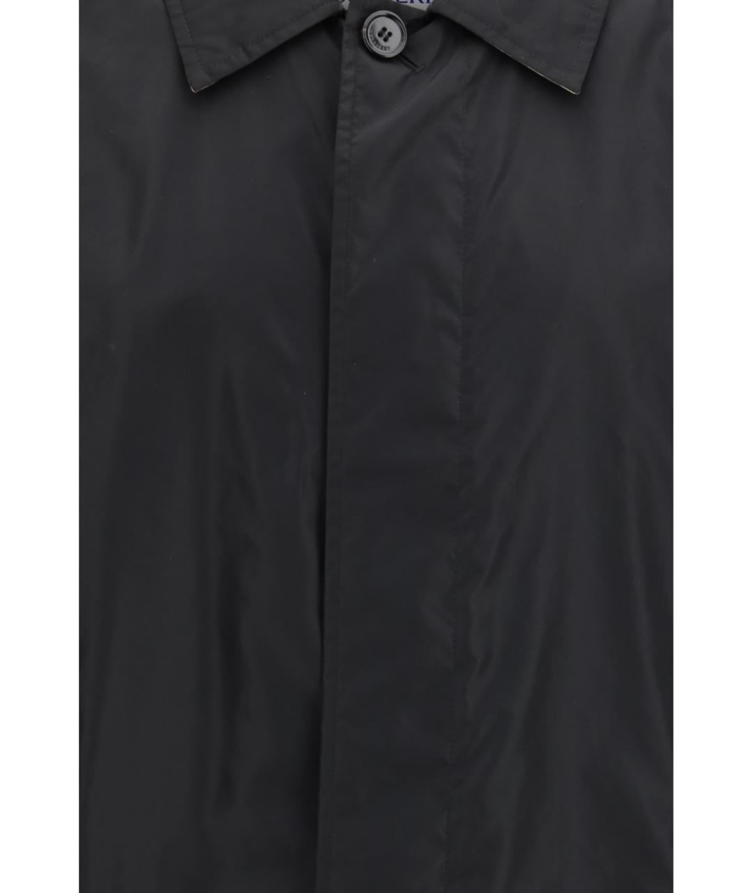 BURBERRY Черный полиэстеровый тренч / плащ, фото 3