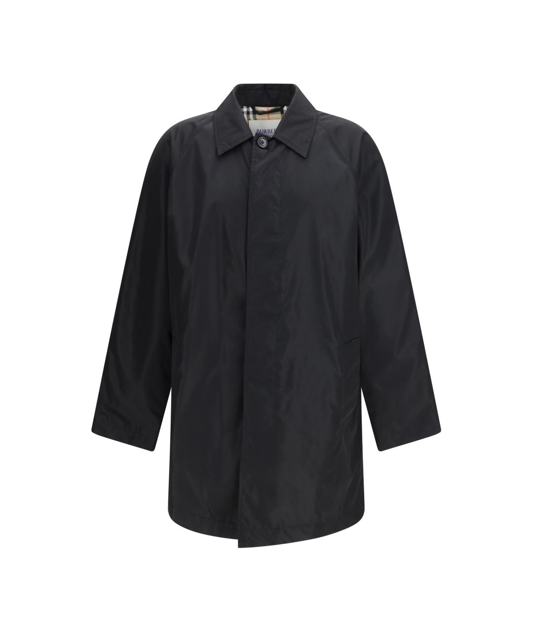 BURBERRY Черный полиэстеровый тренч / плащ, фото 1