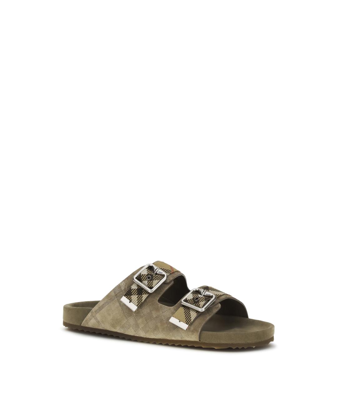 BURBERRY Бежевые замшевые сандалии, фото 2