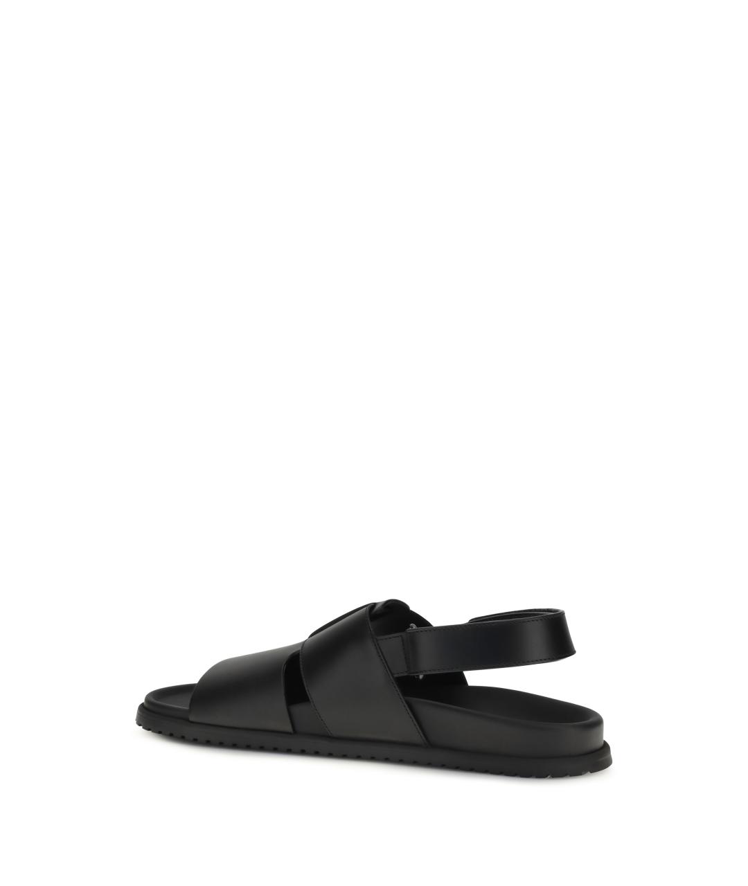 DOLCE&GABBANA Черные кожаные сандалии, фото 3