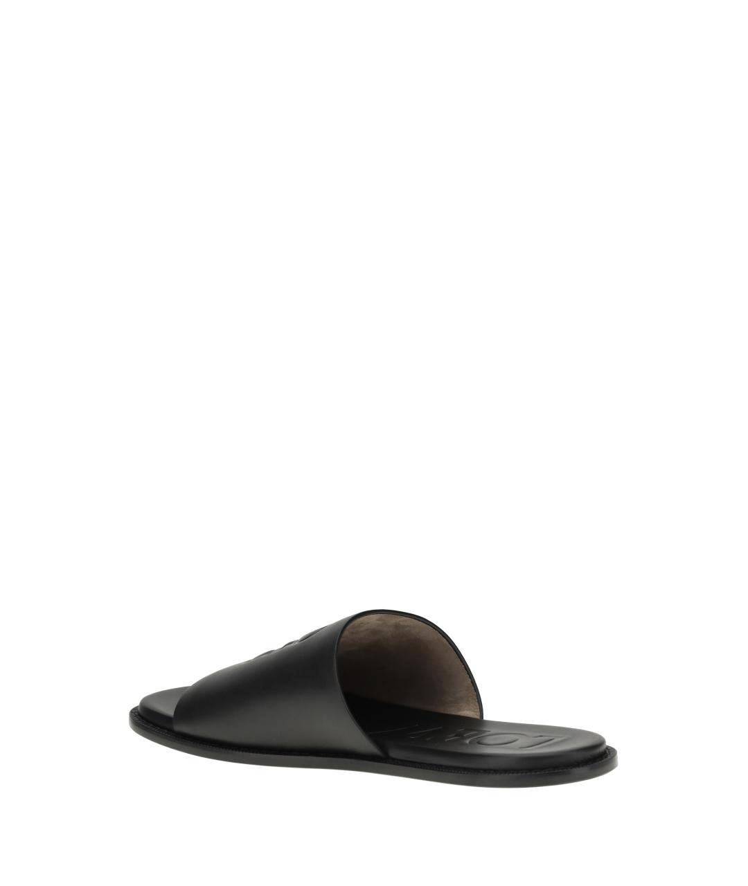 LOEWE Черные кожаные шлепанцы, фото 3