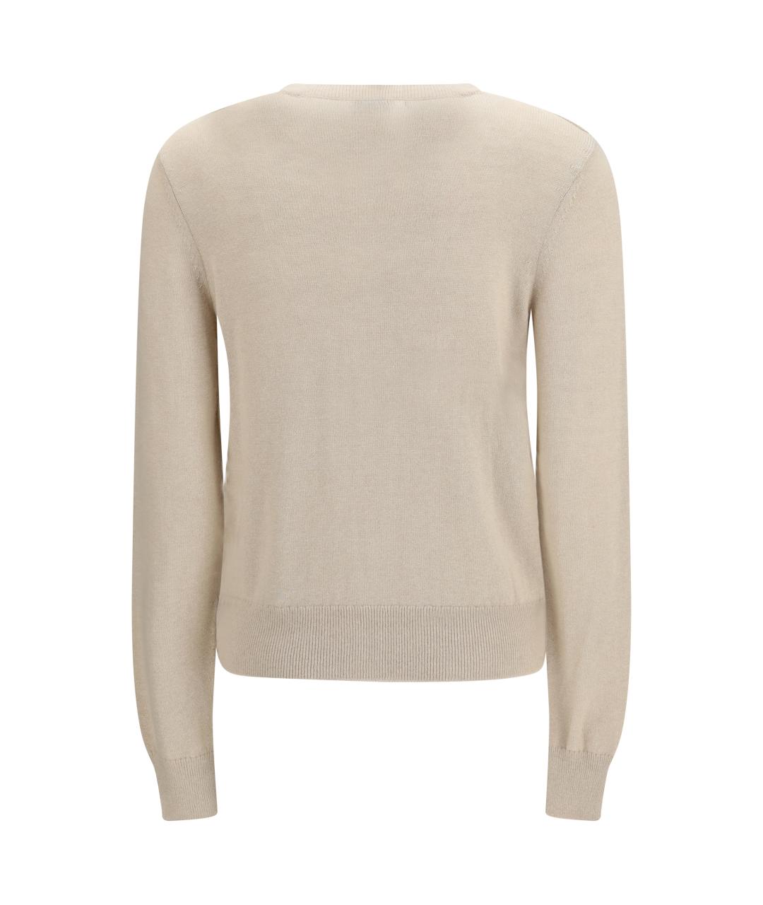 BURBERRY Бежевый полиэстеровый кардиган, фото 2