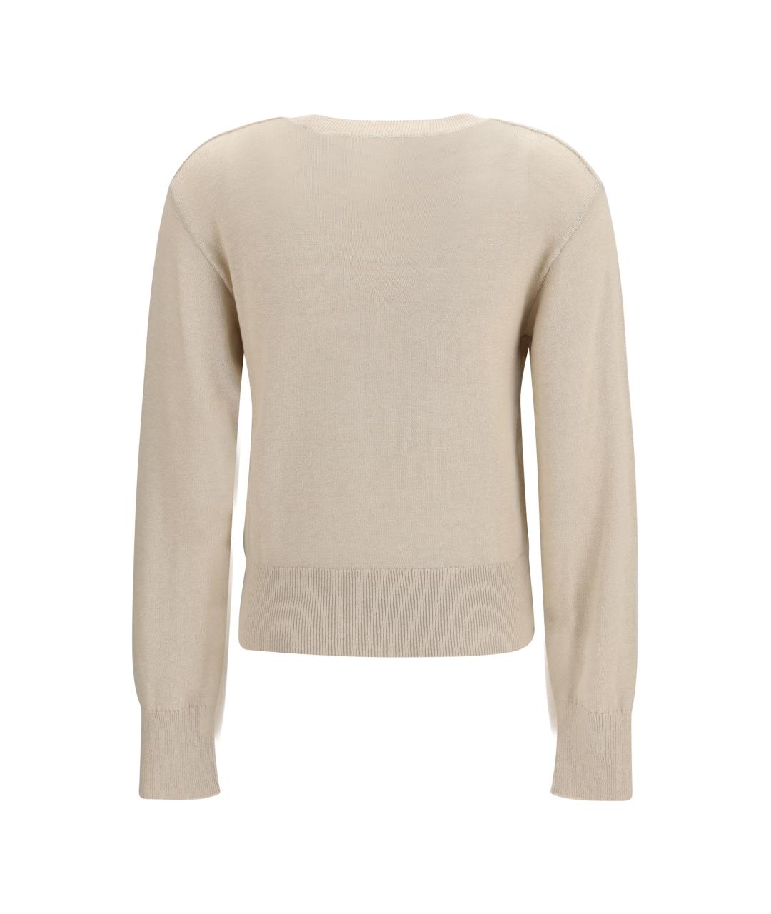 BURBERRY Бежевый хлопковый джемпер / свитер, фото 2