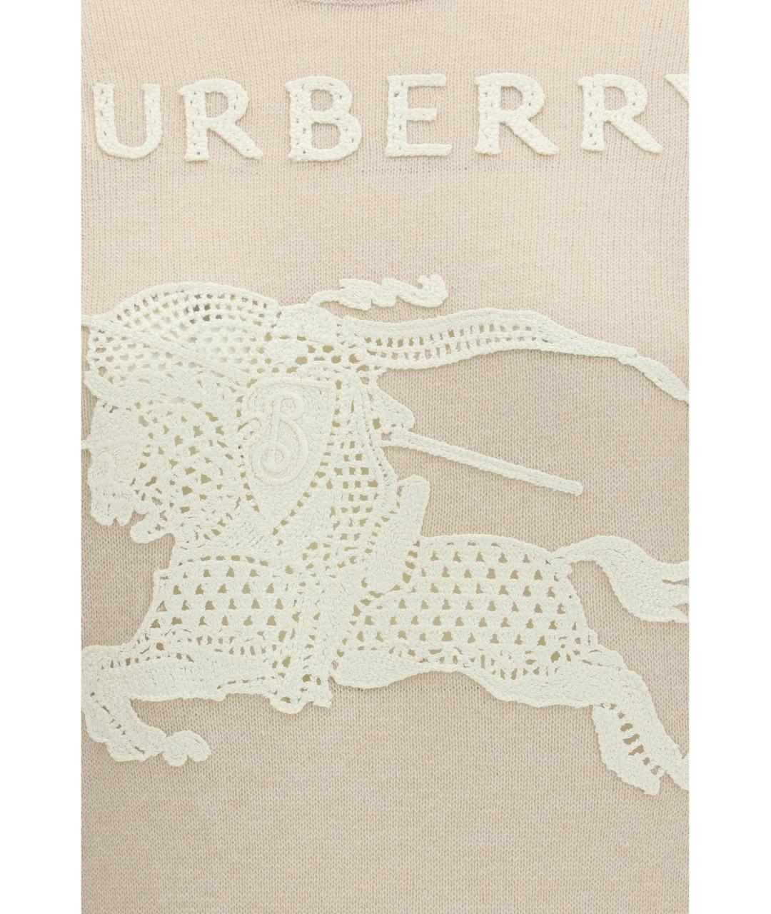BURBERRY Бежевый хлопковый джемпер / свитер, фото 3