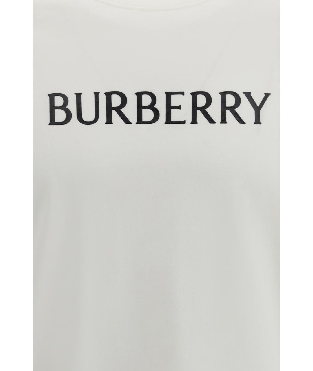 BURBERRY Белая хлопковая футболка, фото 3