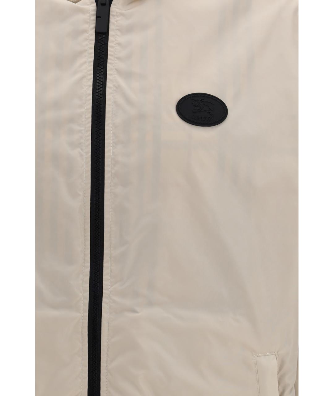 BURBERRY Бежевая полиэстеровая куртка, фото 5