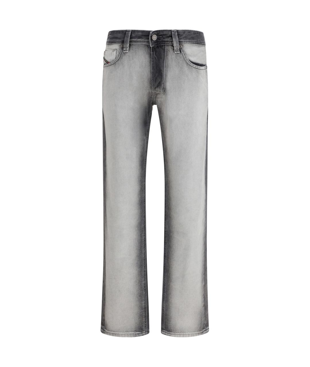 DIESEL Серые хлопко-эластановые прямые джинсы, фото 1