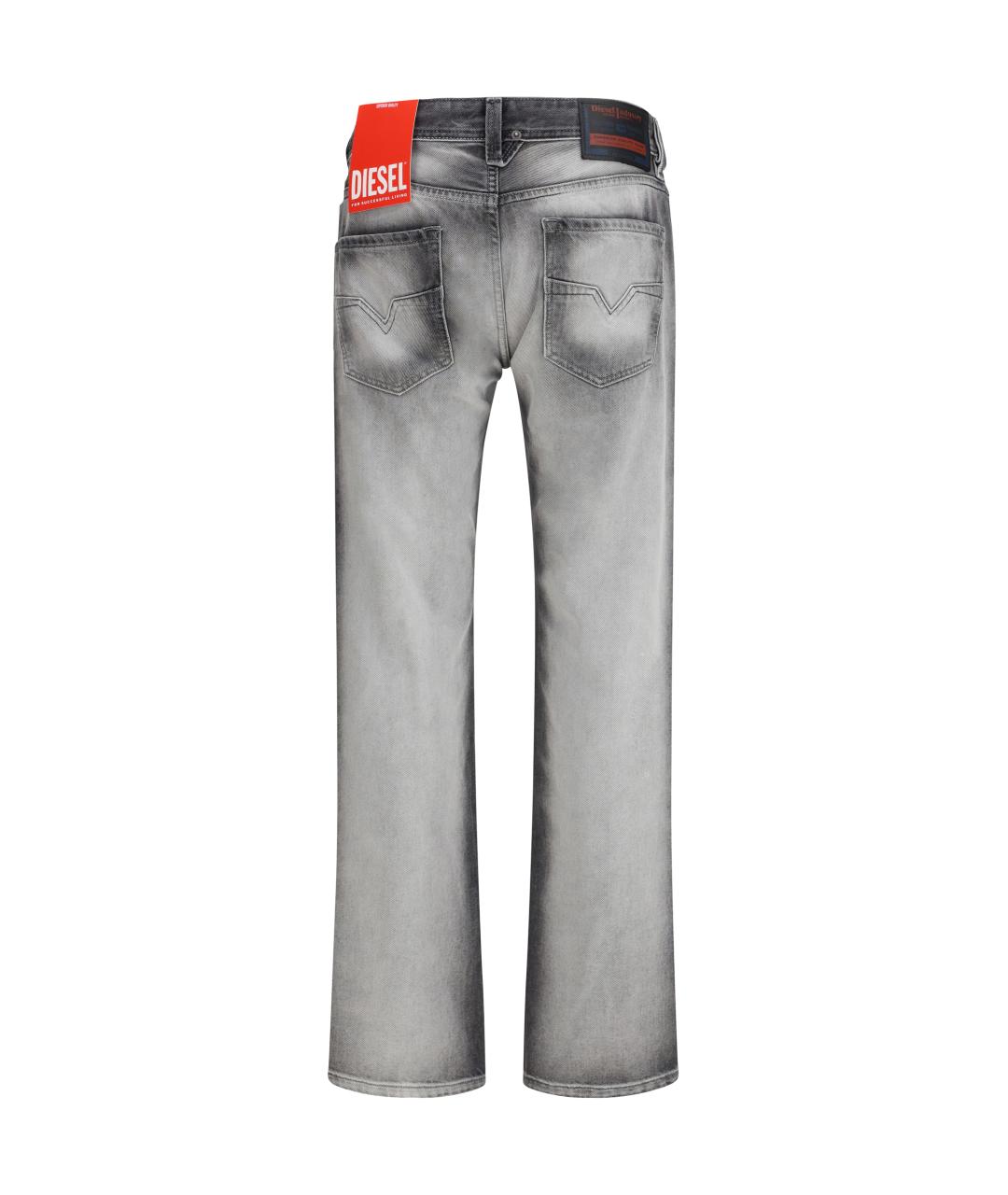 DIESEL Серые хлопко-эластановые прямые джинсы, фото 2