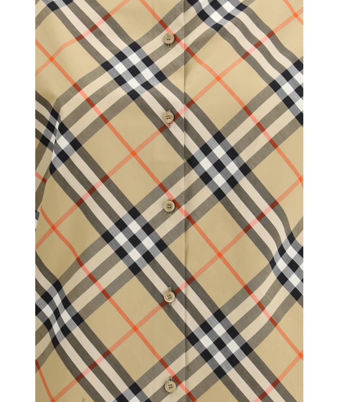 BURBERRY Бежевая хлопковая рубашка, фото 3
