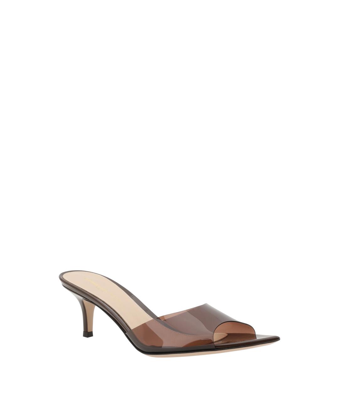 GIANVITO ROSSI Коричневые кожаные босоножки, фото 2