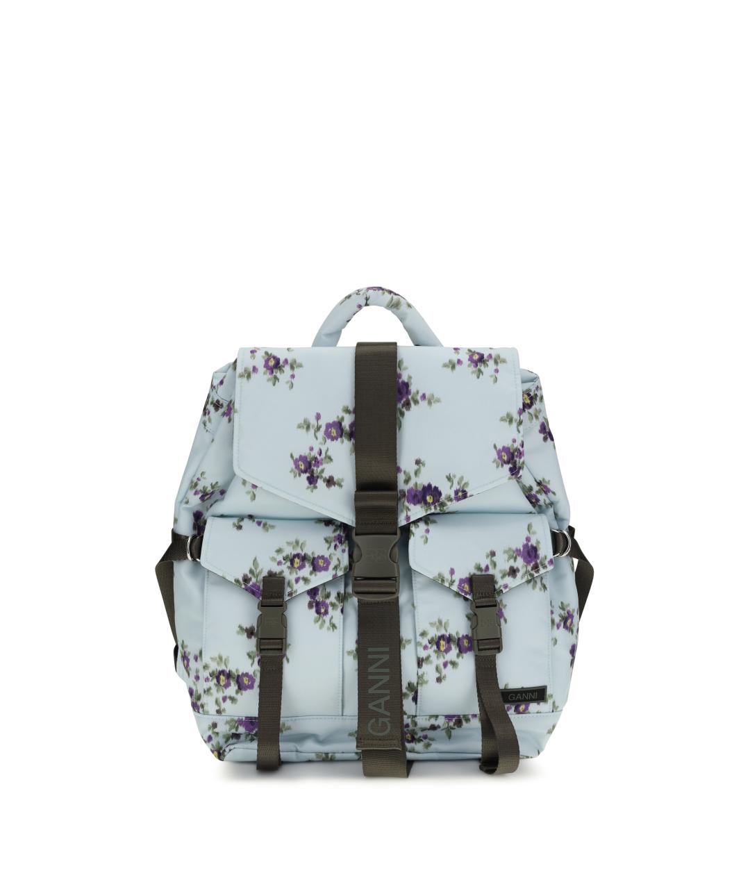 GANNI Бирюзовый тканевый рюкзак, фото 1