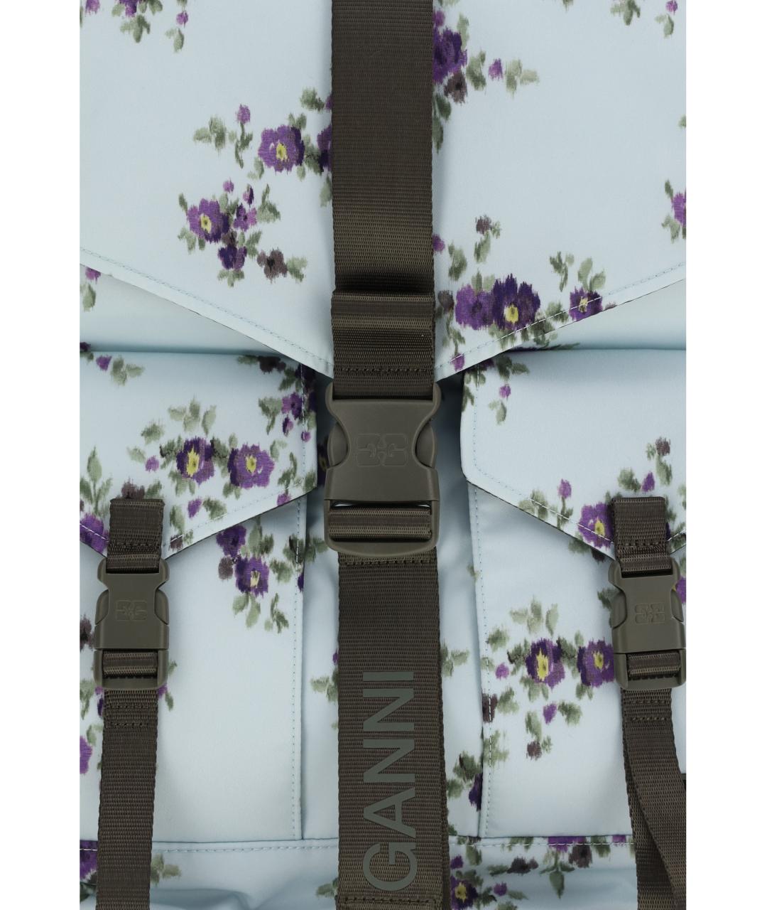 GANNI Бирюзовый тканевый рюкзак, фото 3