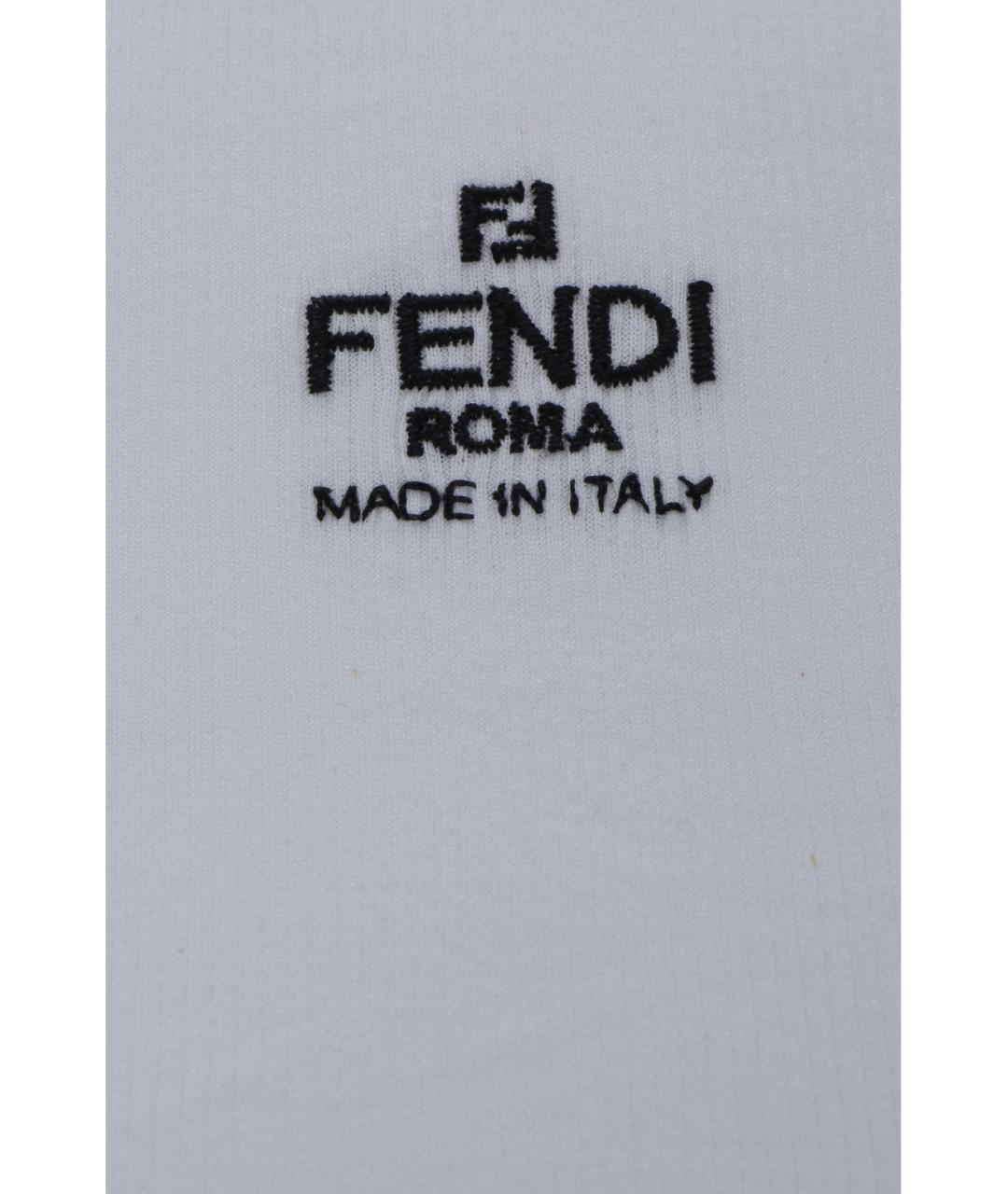FENDI Белая хлопко-эластановая футболка, фото 3