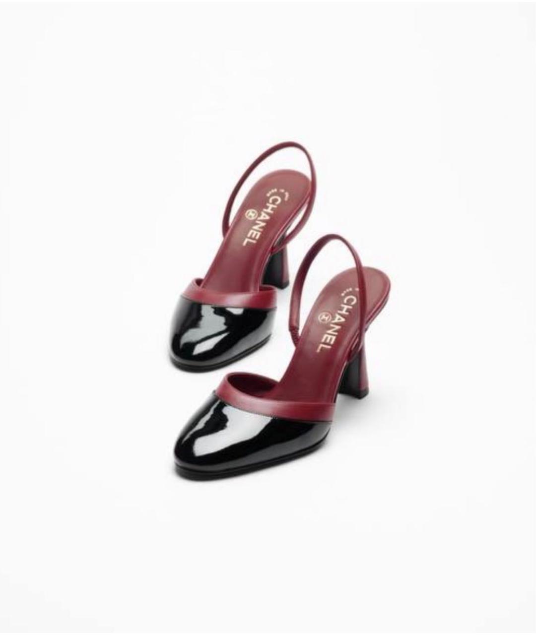 CHANEL Бордовые кожаные туфли, фото 2