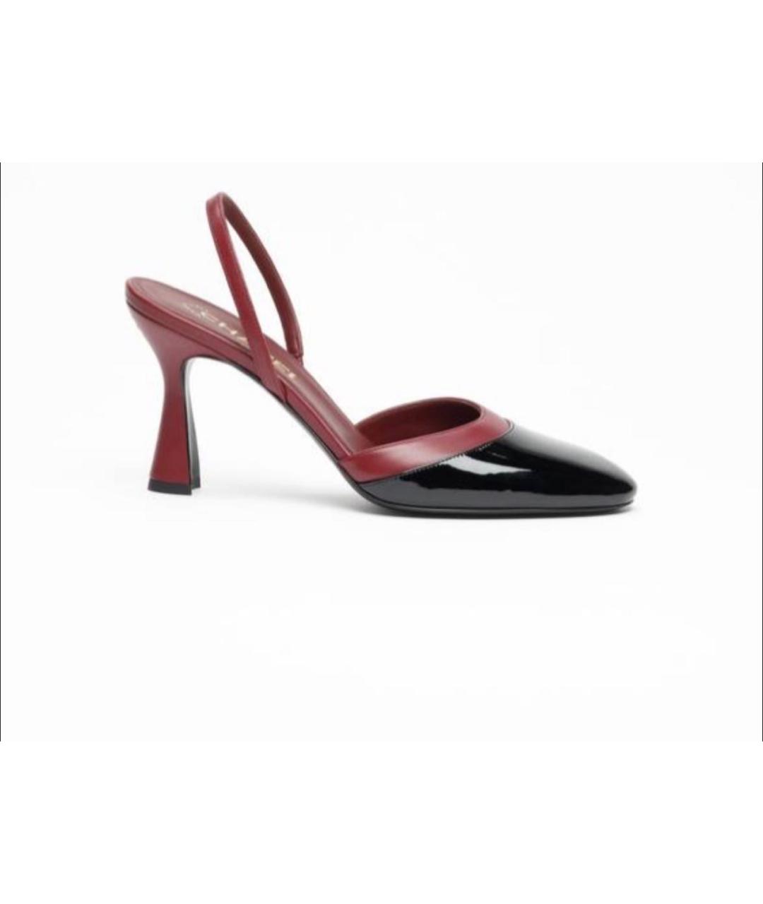 CHANEL Бордовые кожаные туфли, фото 4