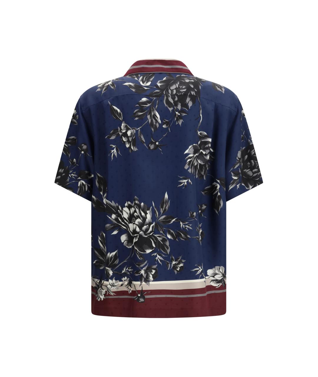 DOLCE&GABBANA Темно-синяя шелковая кэжуал рубашка, фото 2