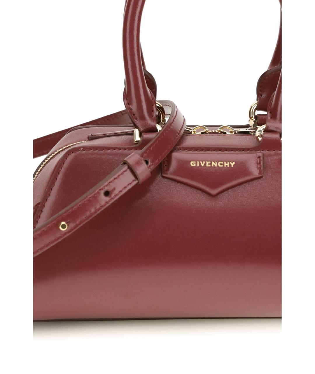 GIVENCHY Бордовая кожаная сумка через плечо, фото 4