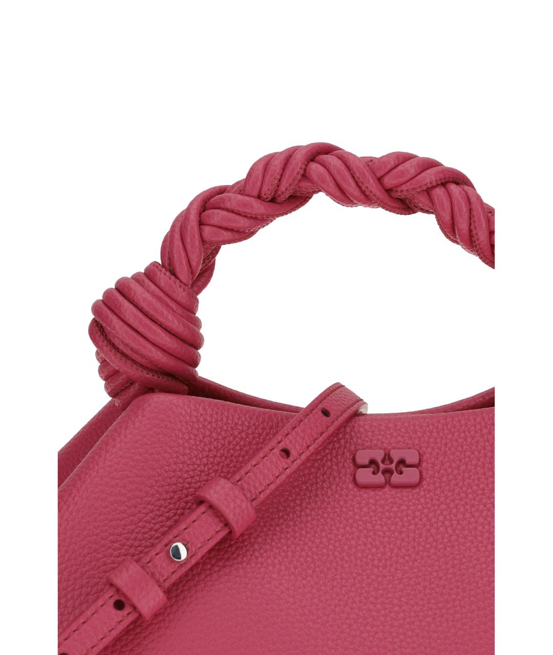 GANNI Фуксия сумка с короткими ручками из искусственной кожи, фото 4