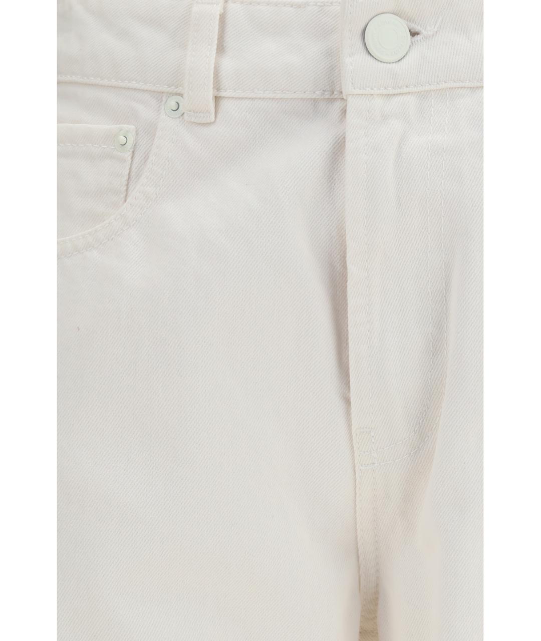 Ami Paris Белые хлопковые прямые джинсы, фото 3