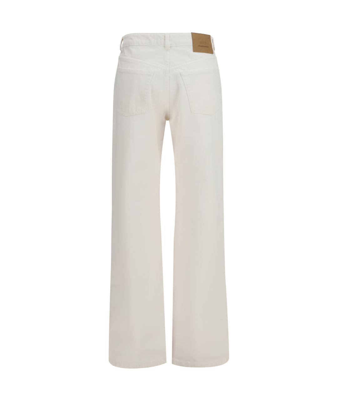 Ami Paris Белые хлопковые прямые джинсы, фото 2